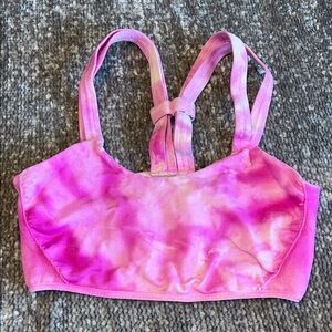 FP Movement by Free People Pink & White Tie-Dye Sports Bra